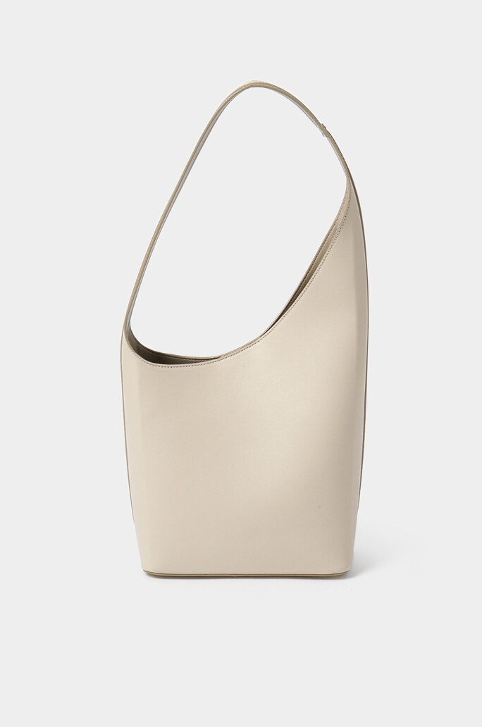 Aesther Ekme Demi Lune Leather Bucket Bag in White